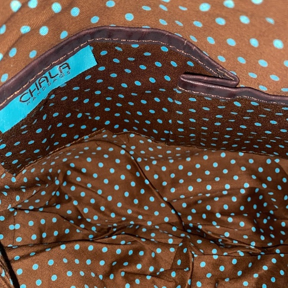 Chala Handbag Owl Charm Design Teal Vegan Leather Suede Shoulder Bag NWOT - Picture 5 of 5